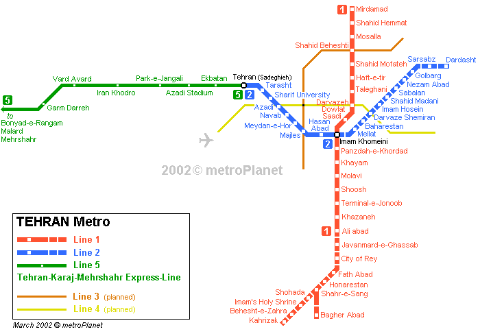 tehran map Tehran Metro Map