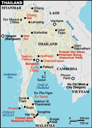 thailand tourist map Thailand Map Tourist Attractions
