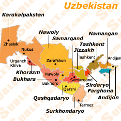 uzbekistan Tashkent Map Tourist Attractions