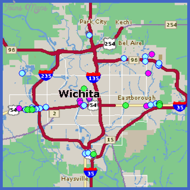 wichita Wichita Map Tourist Attractions