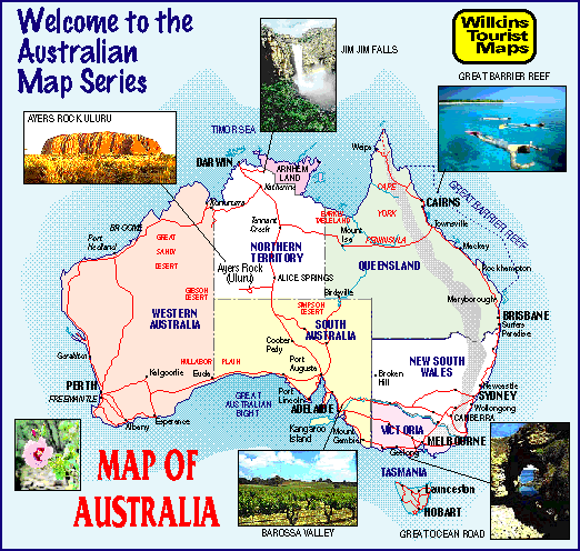 ausmap3 Australia Map Tourist Attractions