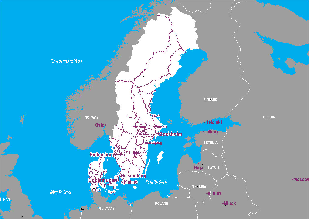 denmark sweden map Scandinavia Subway Map