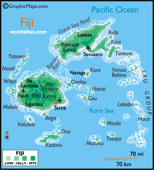 fjcolor Fiji Map