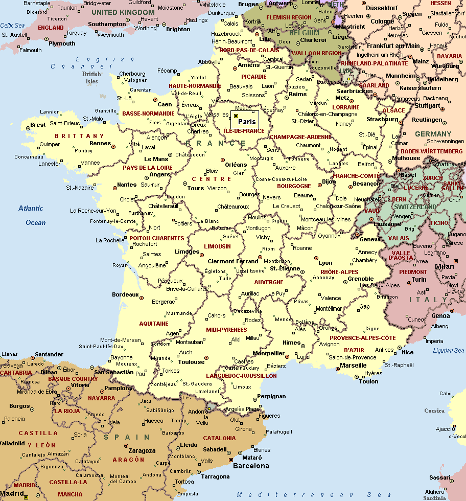 francepoliticalmap France Map