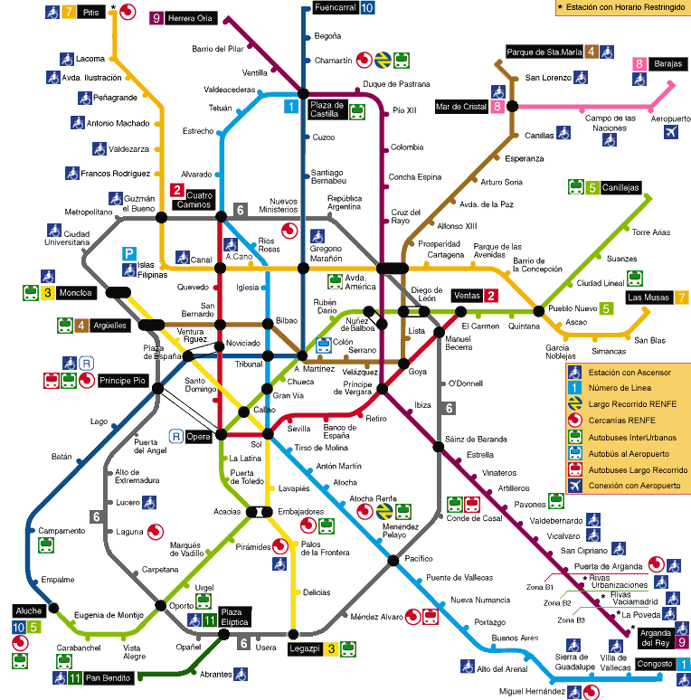 madrid metro map Spain Metro Map