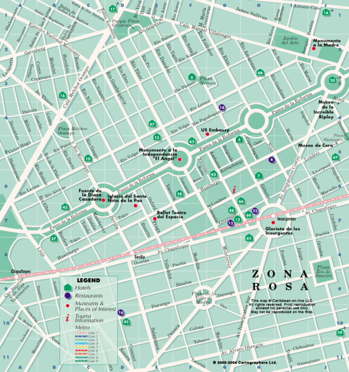 mexico city zona rosa map thumb Mexico City Map
