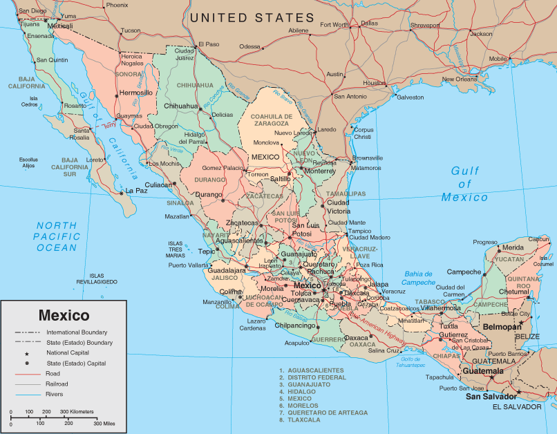 mexico states map Mexico City Map