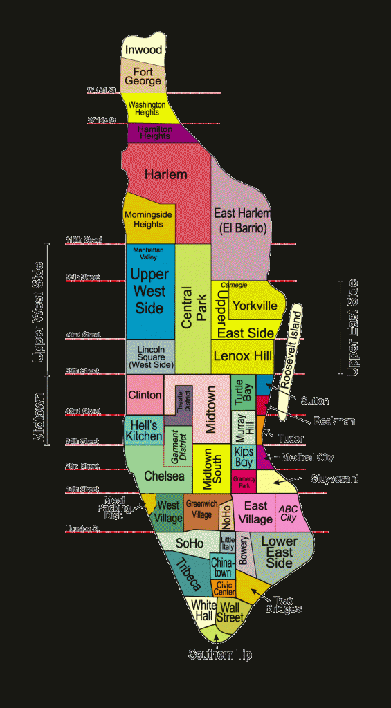 New York city map neighborhoods - ToursMaps.com