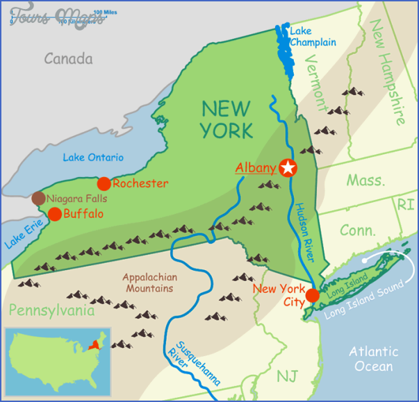 New York Map Major Cities Toursmaps Com