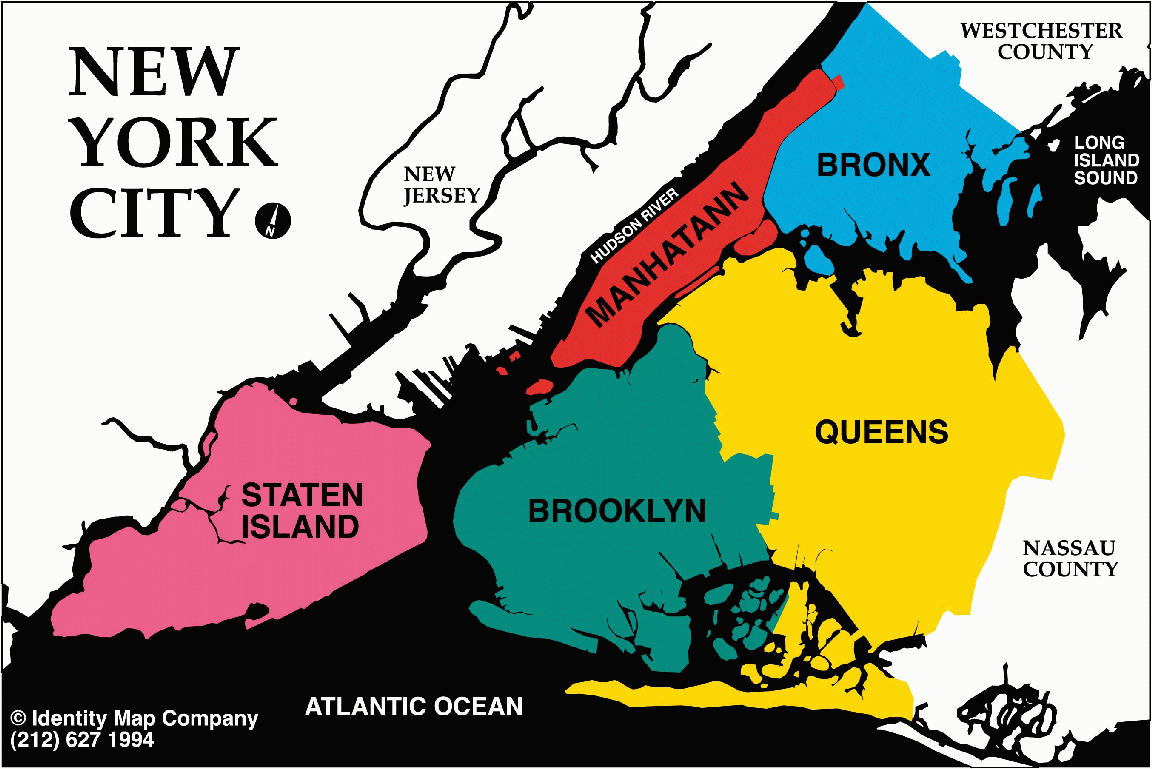 new york map of boroughs  0 New York map of boroughs