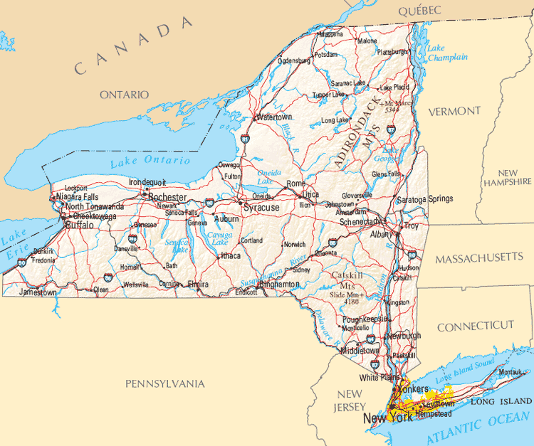 new york map of towns 4 New York map of towns