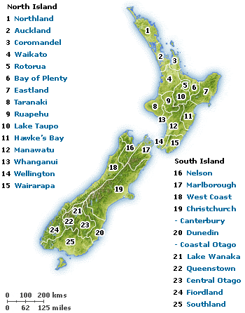 New Zealand Map Tourist Attractions - ToursMaps.com