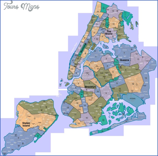 Queens New York map neighborhood - ToursMaps.com