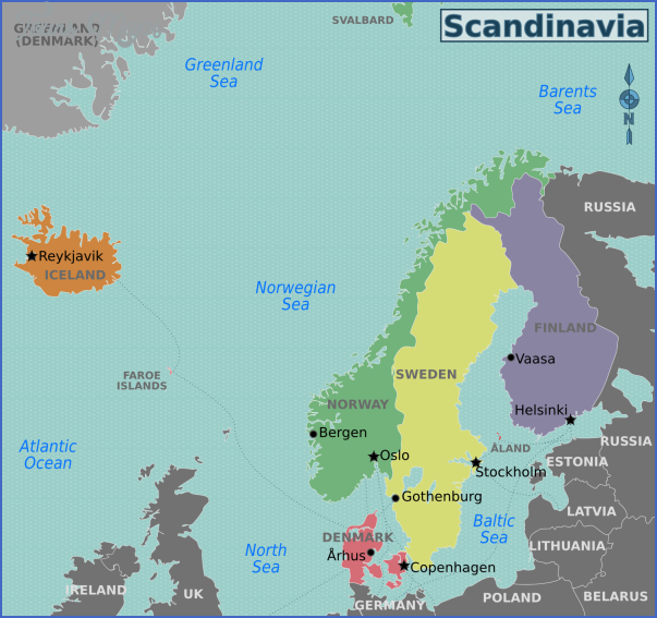 scandinavia regions map SCANDINAVIA