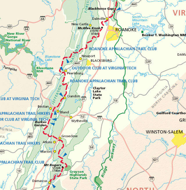 appalachian trail map virginia 4 APPALACHIAN TRAIL MAP VIRGINIA