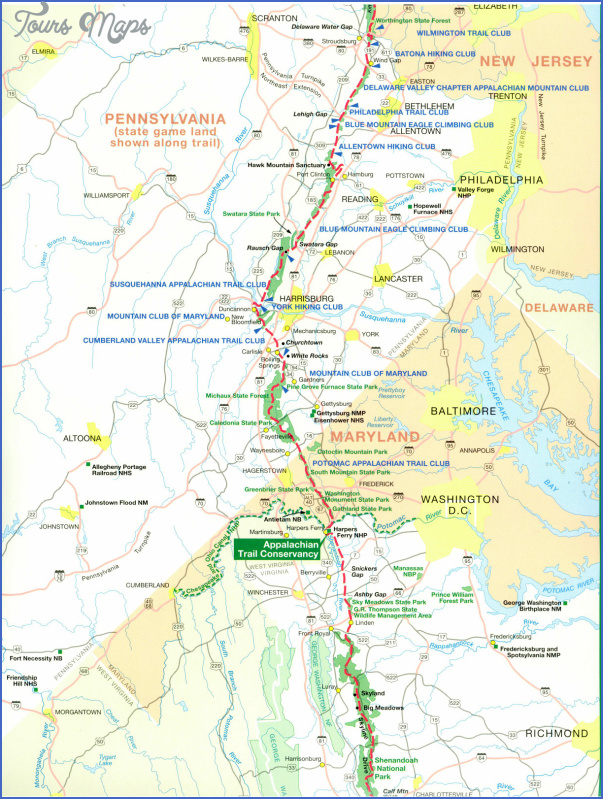 APPALACHIAN TRAIL MAP VIRGINIA - ToursMaps.com