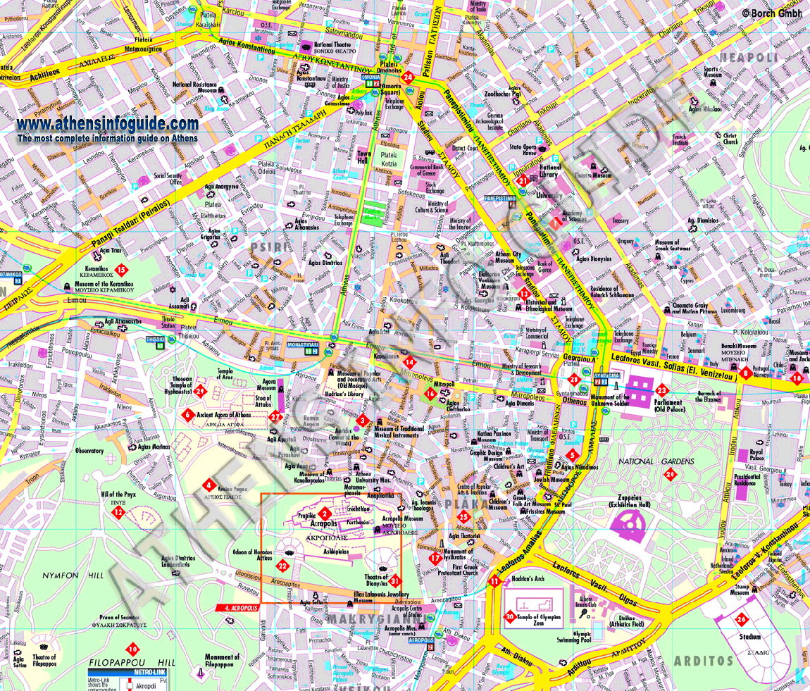 Athens Map Tourist Attractions