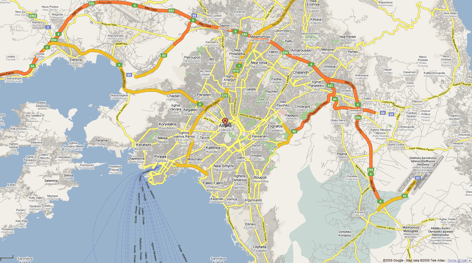 athens map 4 Athens Map
