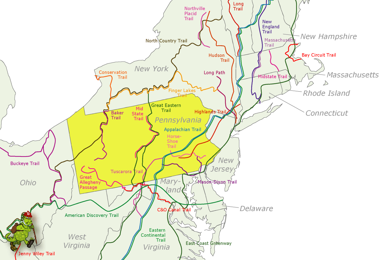 baker trail map pennsylvania 2 BAKER TRAIL MAP PENNSYLVANIA