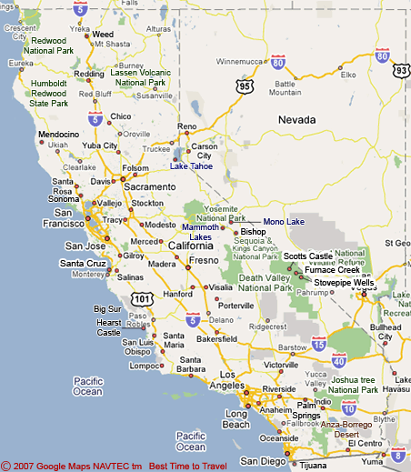 california map tourist attractions 6 California Map Tourist Attractions