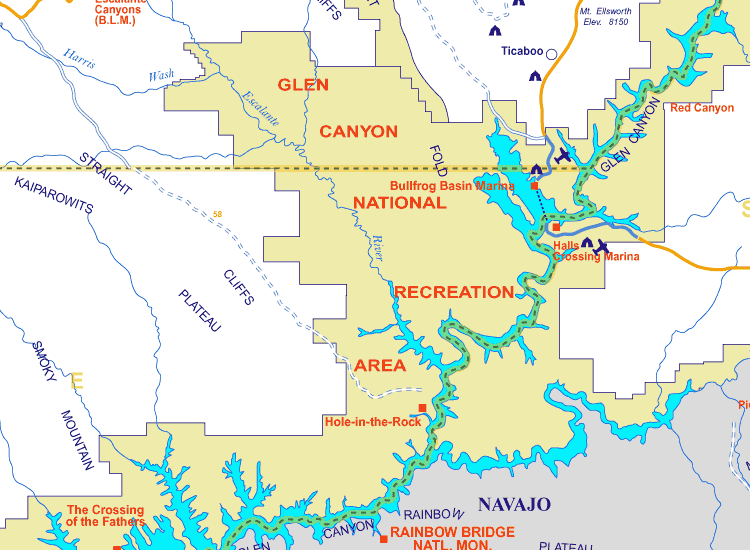 glen canyon national recreation area map utah 5 GLEN CANYON NATIONAL RECREATION AREA MAP UTAH