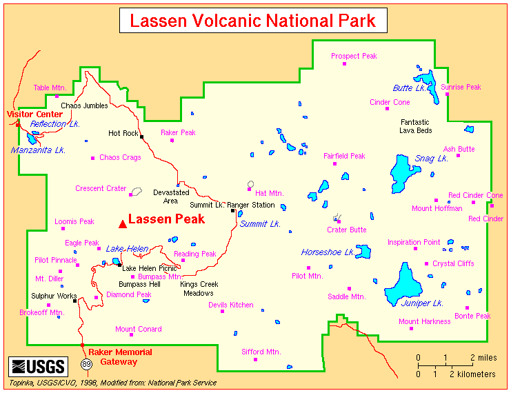 lassen volcanic national park map california 6 LASSEN VOLCANIC NATIONAL PARK MAP CALIFORNIA