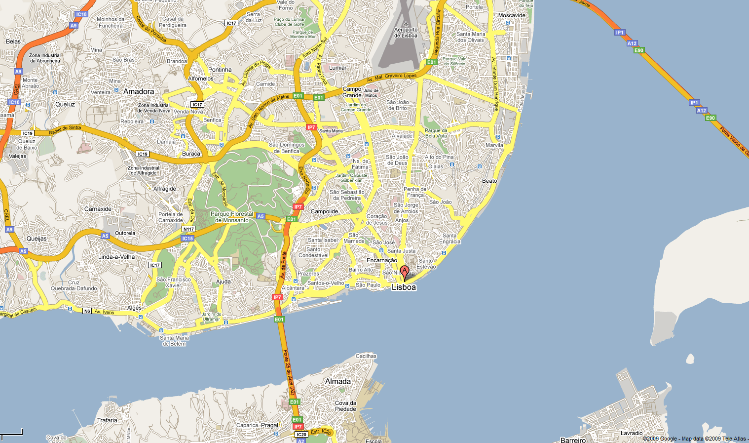 lisbon map 1 Lisbon Map
