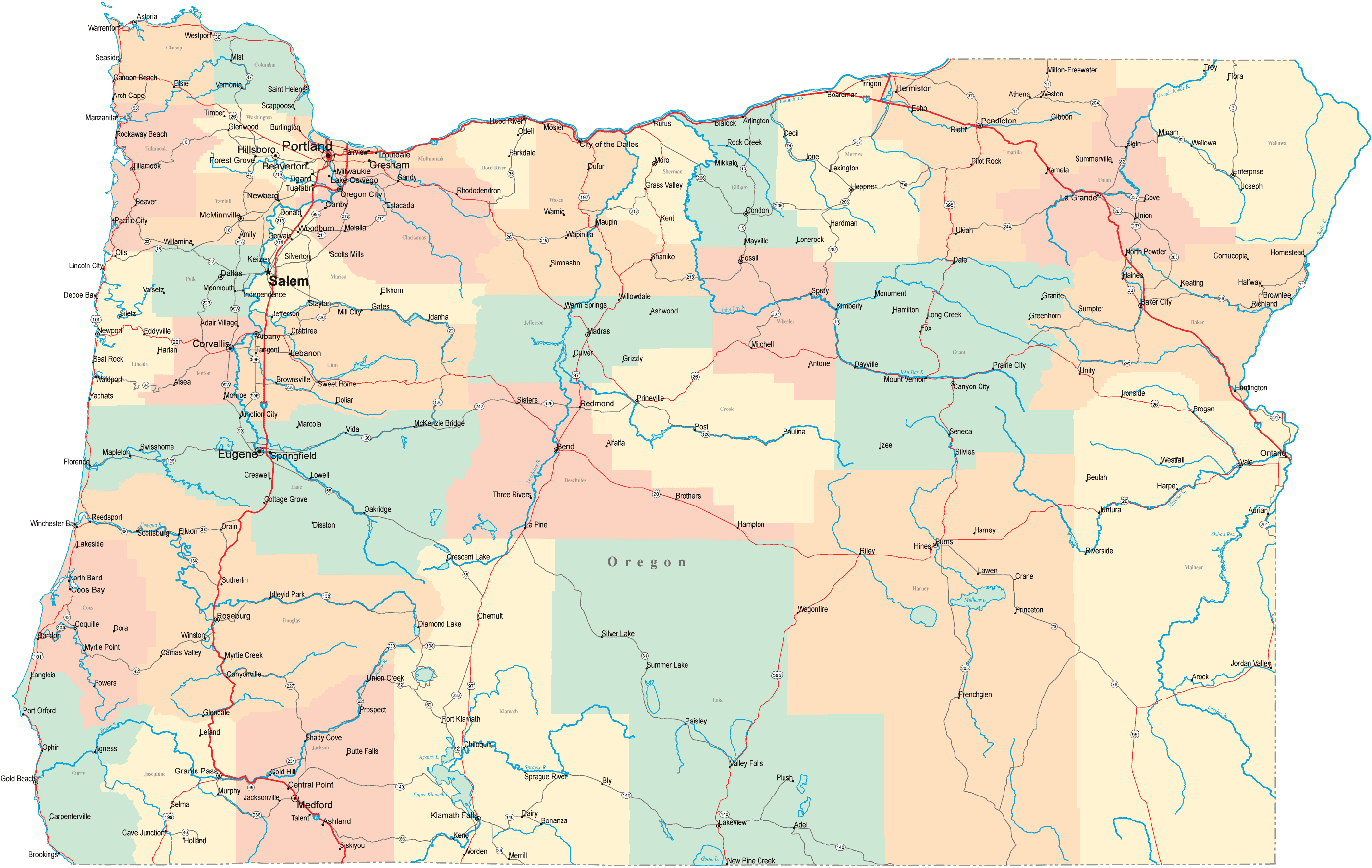 oregon map 2 Oregon Map
