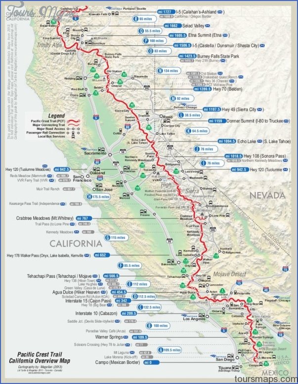 PACIFIC CREST TRAIL MAP OREGON ToursMaps