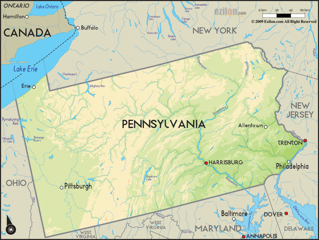 Pennsylvania Map - ToursMaps.com