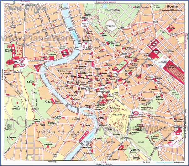 Rome Map Tourist Attractions