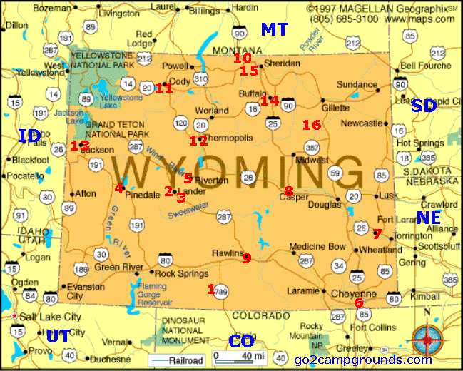 wyoming map tourist attractions 6 Wyoming Map Tourist Attractions