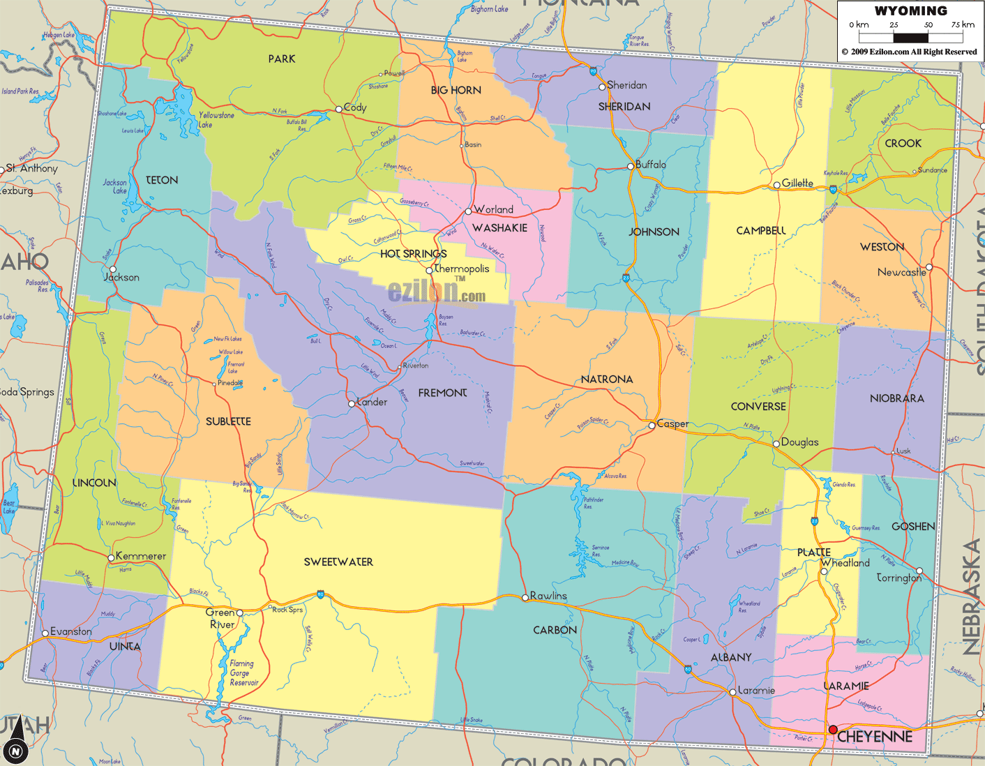 wyoming map 1 Wyoming Map