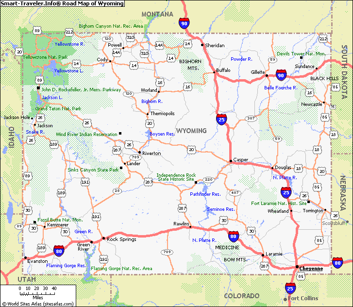 Wyoming Map ToursMaps com