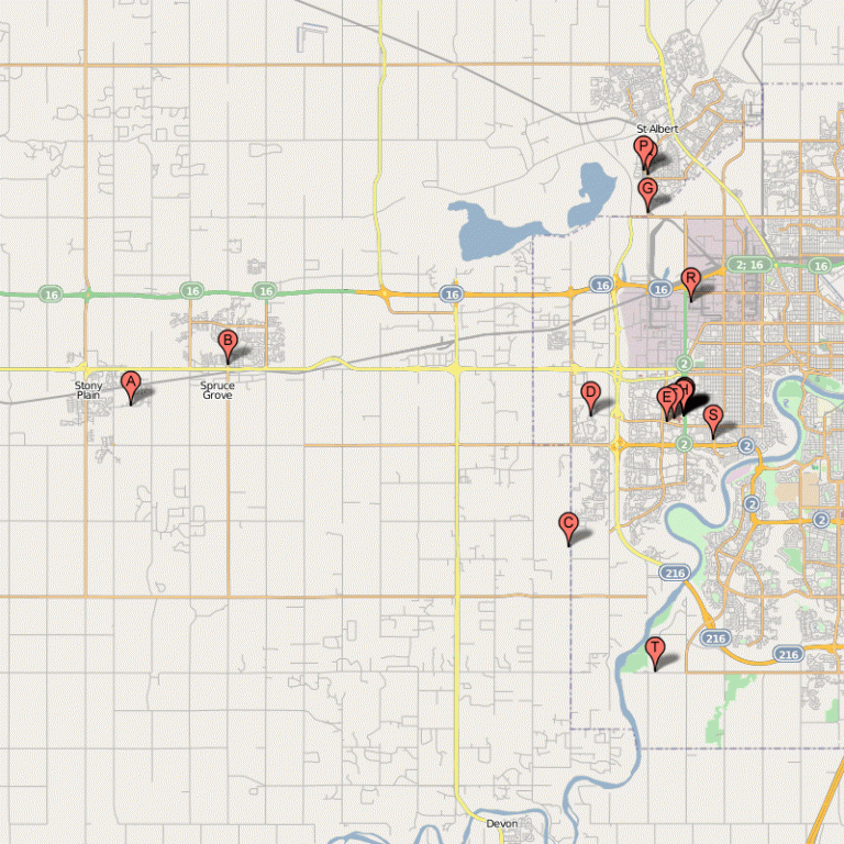 STONY PLAIN MAP EDMONTON