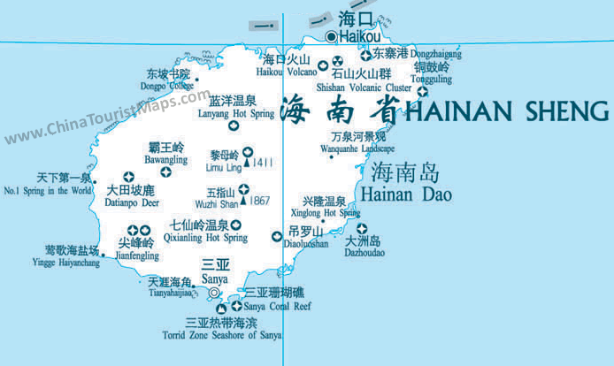 hainanattractions Hainan Map