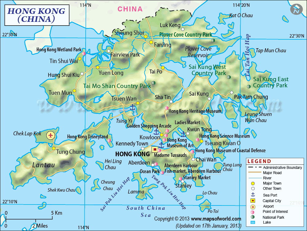 hong kong map 11 Hong Kong Map