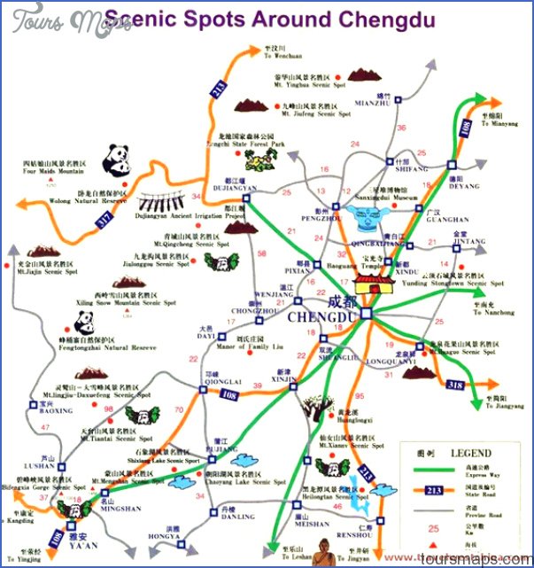 img chengdu tourist map Chengdu Map