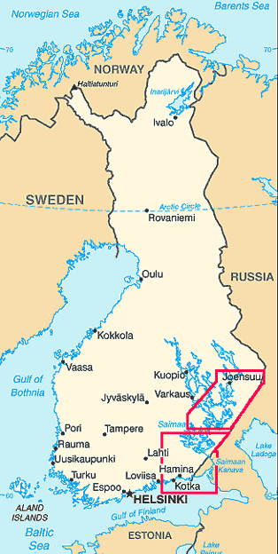 lake saimaa finland map 1 Lake Saimaa Finland Map