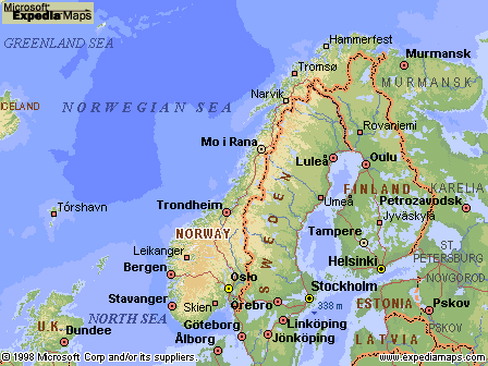 norway Scandinavia Map Tourist Attractions