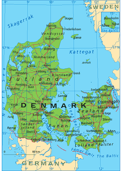 zealand denmark map 5 Zealand Denmark Map