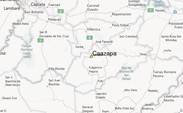 caazapa map paraguay 11 Caazapa Map Paraguay