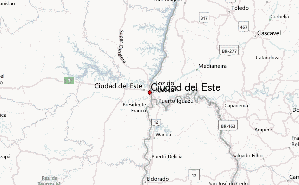 ciudad del este map paraguay 11 Ciudad del Este Map Paraguay