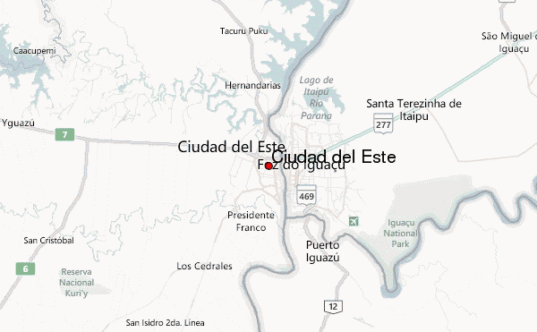 ciudad del este map paraguay 5 Ciudad del Este Map Paraguay
