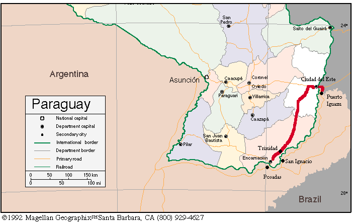 encarnacion map paraguay 3 Encarnacion Map Paraguay