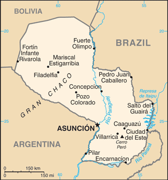 paraguay sm 2016 Paraguay Map