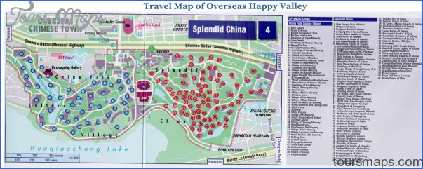 travel map of overseas happy valley SHENZHEN TOURIST MAP