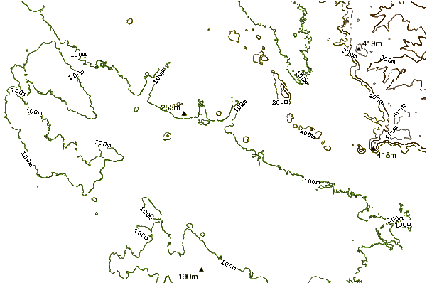 yaguaron contours Yaguarón Map
