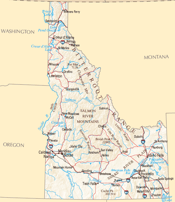 idaho reference Idaho Map