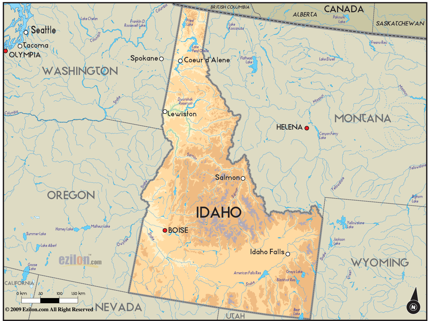 idaho simple Idaho Map